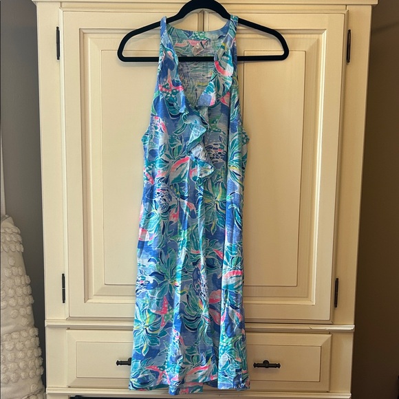 Lilly Pulitzer Vibrant Blue and Green Kids One Piece size L